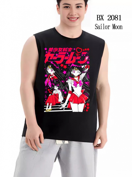 sailormoon Anime peripheral printed pure cotton vest T-shirt BX2081