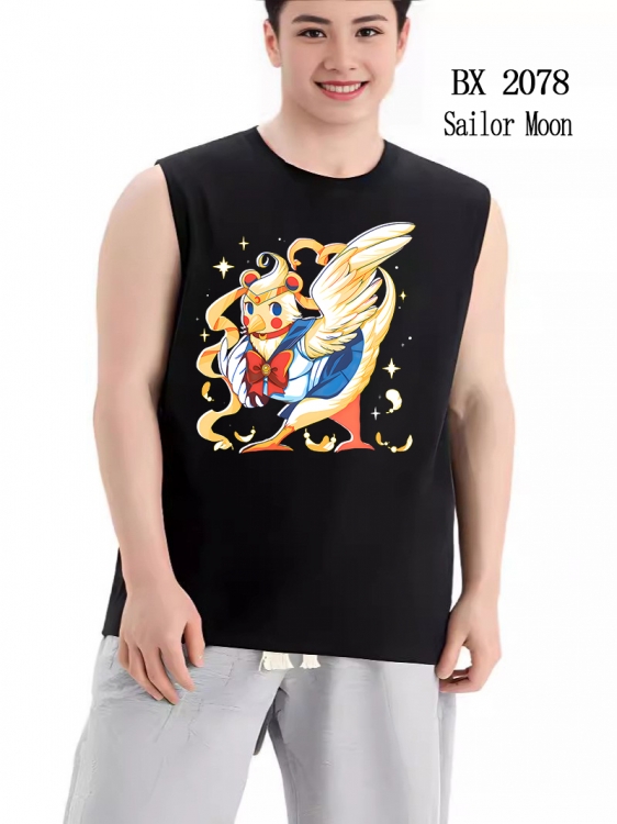 sailormoon Anime peripheral printed pure cotton vest T-shirt BX2078