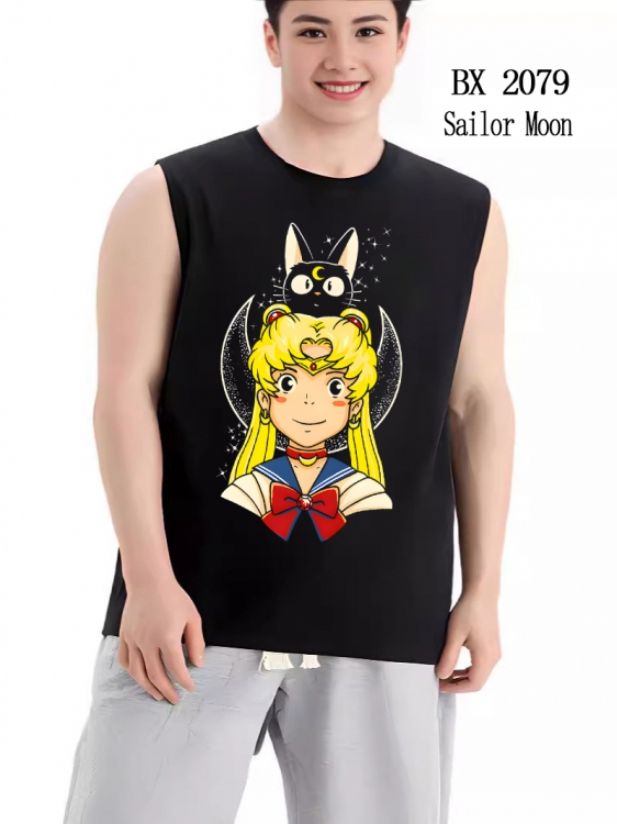 sailormoon Anime peripheral printed pure cotton vest T-shirt BX2079