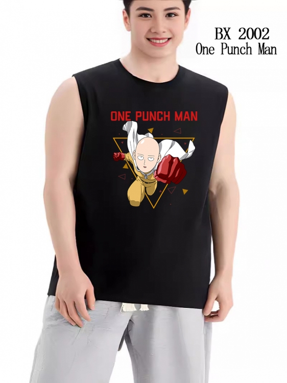 One Punch Man Anime peripheral printed pure cotton vest T-shirt BX2002