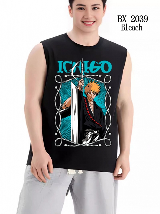 Bleach Anime peripheral printed pure cotton vest T-shirt BX2039