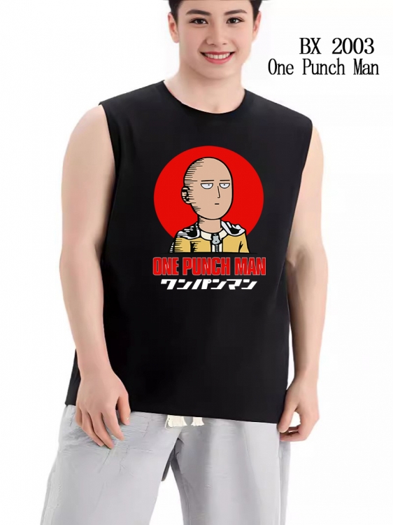 One Punch Man Anime peripheral printed pure cotton vest T-shirt BX2003