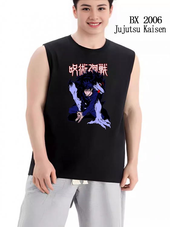 Jujutsu Kaisen Anime peripheral printed pure cotton vest T-shirt BX2006