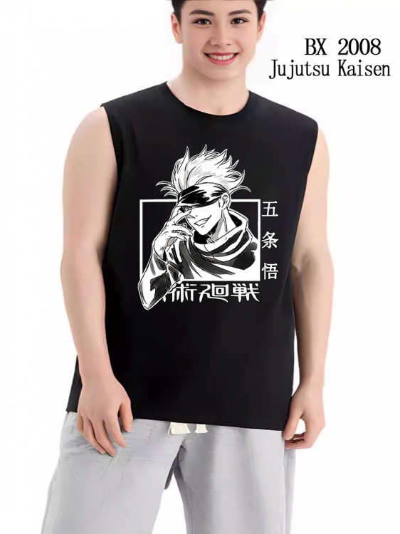 Jujutsu Kaisen Anime peripheral printed pure cotton vest T-shirt BX2008