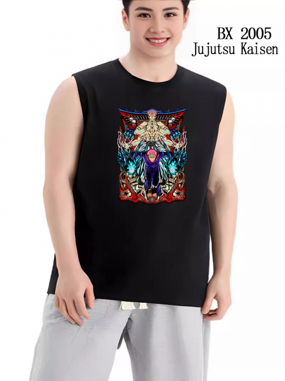 Jujutsu Kaisen Anime peripheral printed pure cotton vest T-shirt BX2005