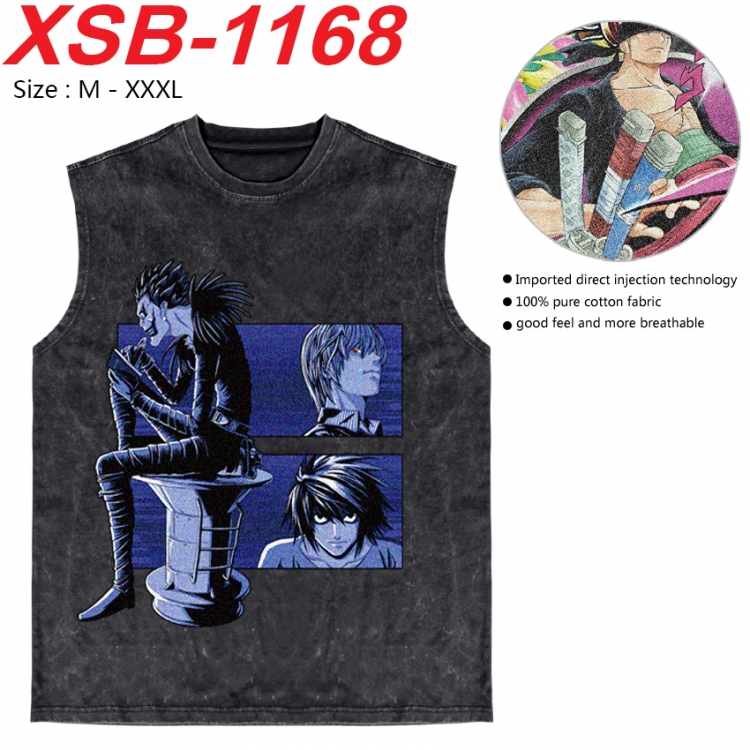 Death note Anime pure cotton wash vest T-shirt 250g M-3XL XSB-1168