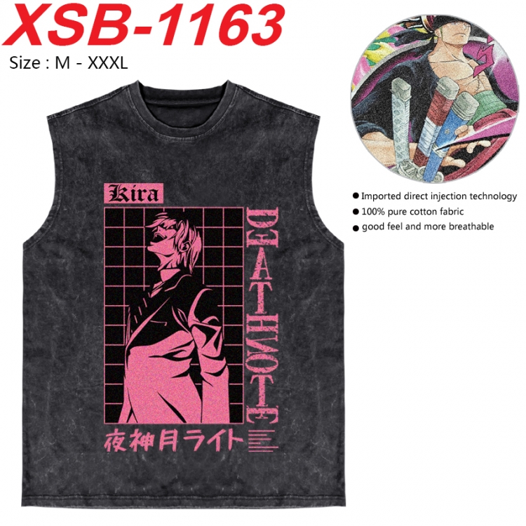 Death note Anime pure cotton wash vest T-shirt 250g M-3XL XSB-1163