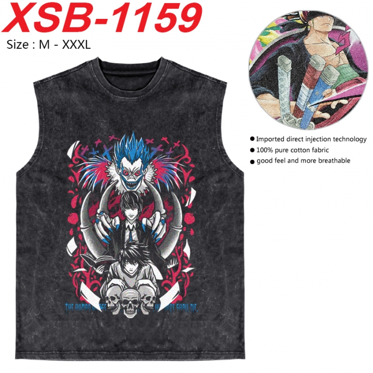 Death note Anime pure cotton wash vest T-shirt 250g M-3XL XSB-1159