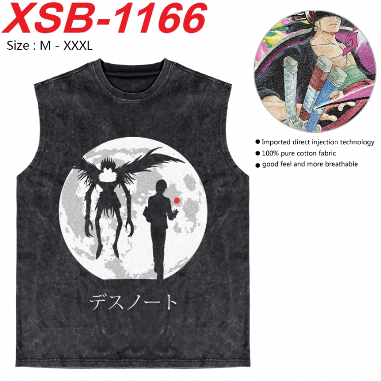 Death note Anime pure cotton wash vest T-shirt 250g M-3XL XSB-1166