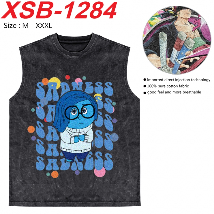 Inside Out Anime pure cotton wash vest T-shirt 250g M-3XL  XSB-1284