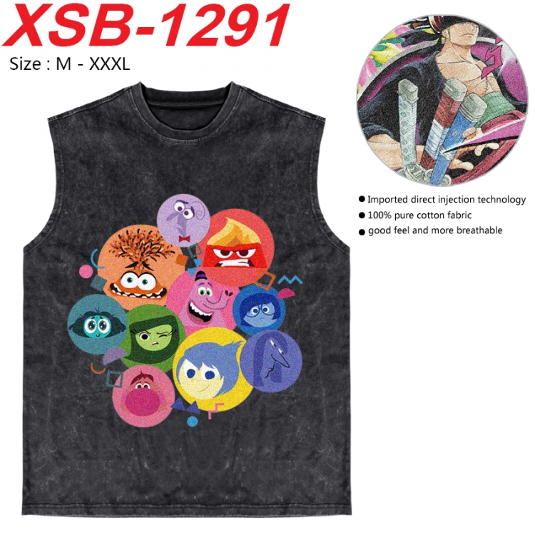 Inside Out Anime pure cotton wash vest T-shirt 250g M-3XL  XSB-1291