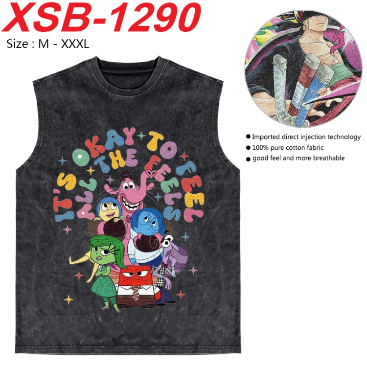 Inside Out Anime pure cotton wash vest T-shirt 250g M-3XL  XSB-1290