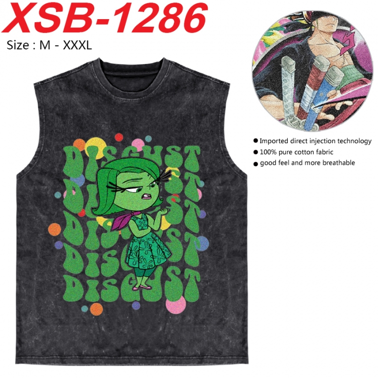 Inside Out Anime pure cotton wash vest T-shirt 250g M-3XL  XSB-1286