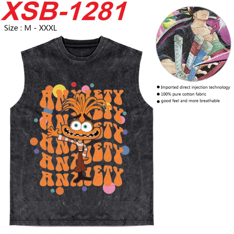 Inside Out Anime pure cotton wash vest T-shirt 250g M-3XL XSB-1281