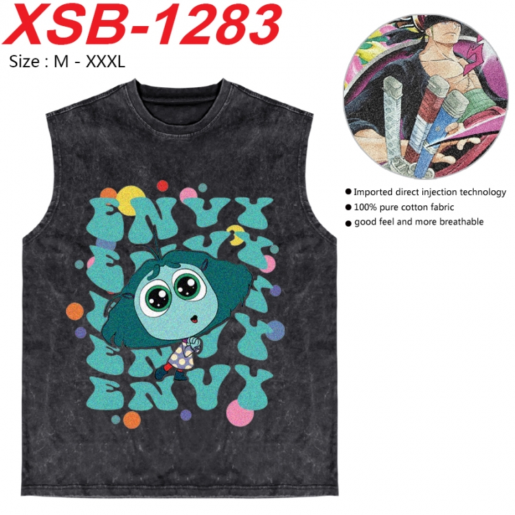 Inside Out Anime pure cotton wash vest T-shirt 250g M-3XL XSB-1283