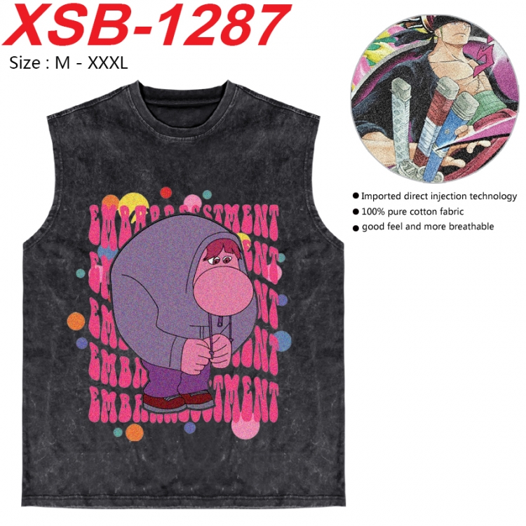 Inside Out Anime pure cotton wash vest T-shirt 250g M-3XL XSB-1287