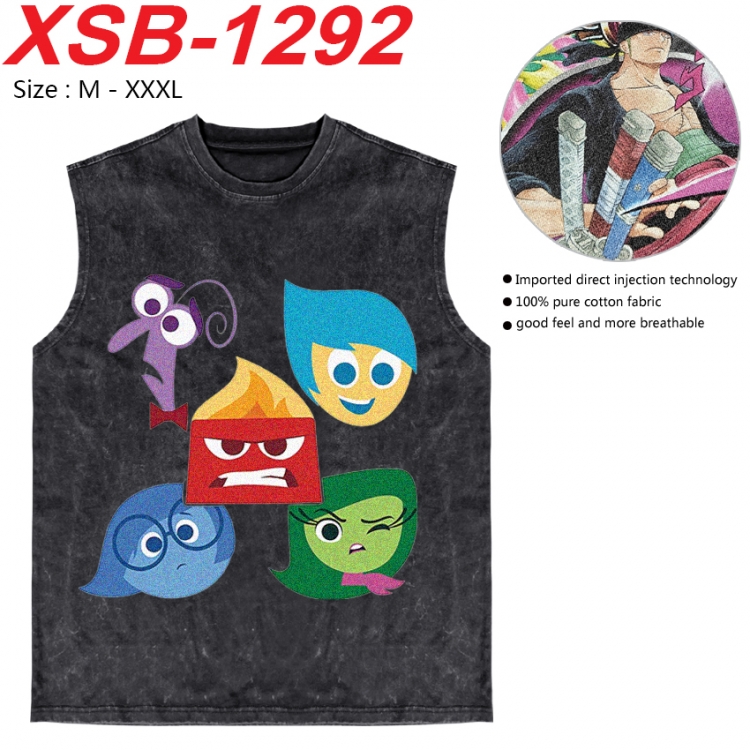 Inside Out Anime pure cotton wash vest T-shirt 250g M-3XL  XSB-1292