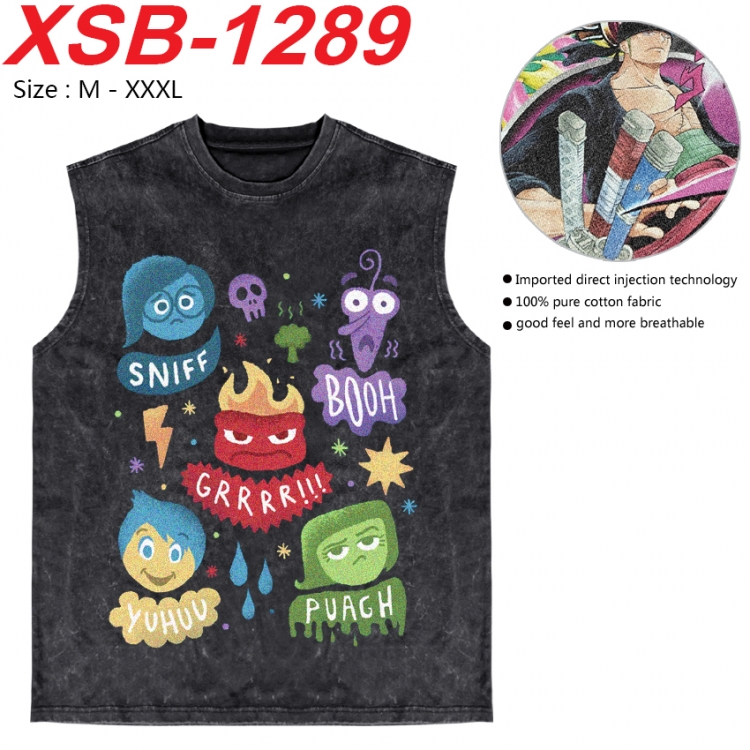 Inside Out Anime pure cotton wash vest T-shirt 250g M-3XL  XSB-1289