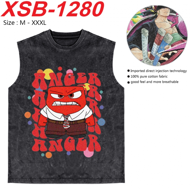 Inside Out Anime pure cotton wash vest T-shirt 250g M-3XL  XSB-1280