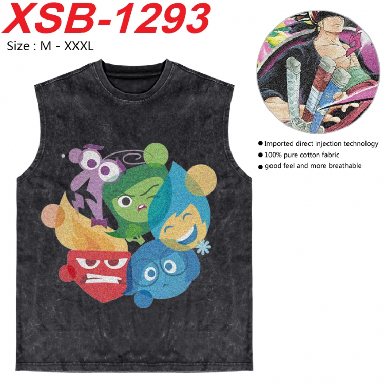 Inside Out Anime pure cotton wash vest T-shirt 250g M-3XL  XSB-1293