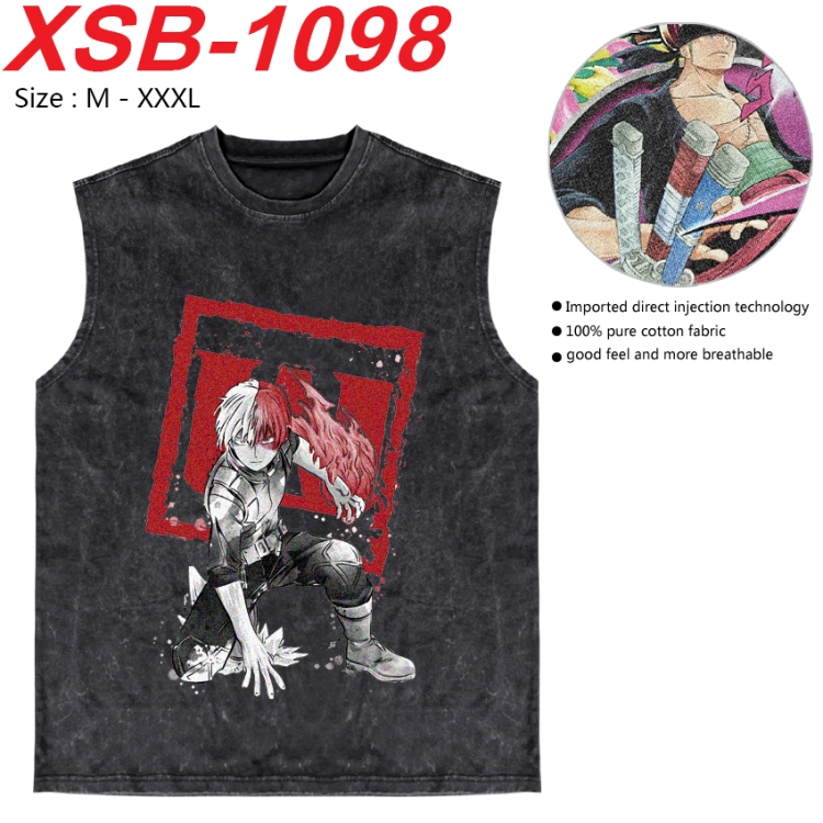 My Hero Academia Anime pure cotton wash vest T-shirt 250g M-3XL  XSB-1098