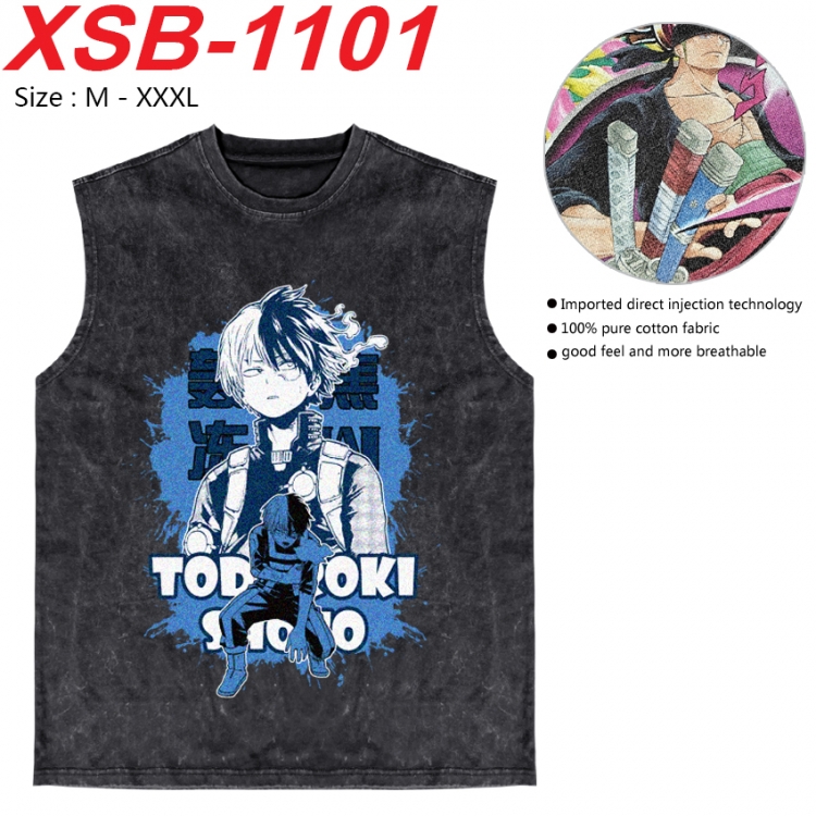 My Hero Academia Anime pure cotton wash vest T-shirt 250g M-3XL XSB-1101