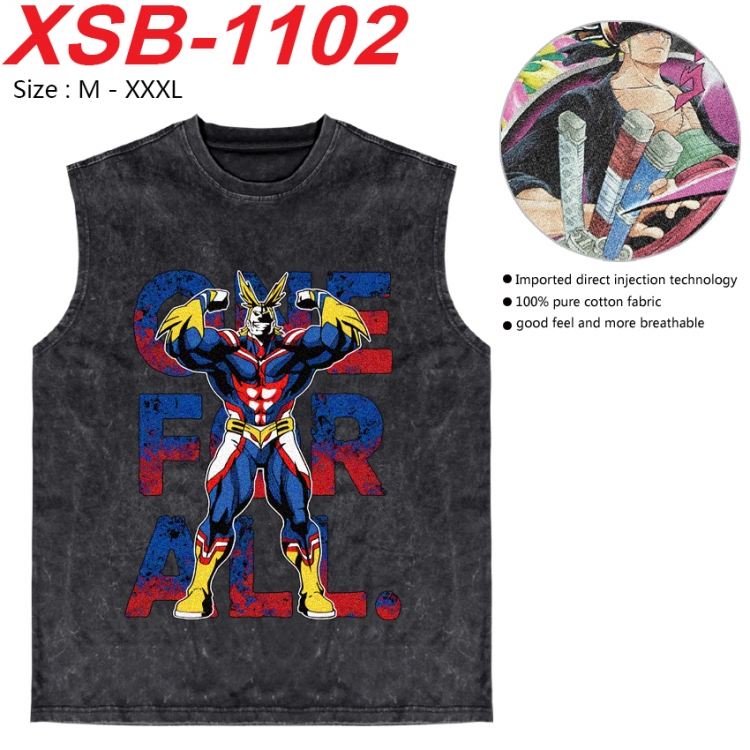 My Hero Academia Anime pure cotton wash vest T-shirt 250g M-3XL   XSB-1102