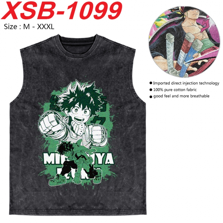 My Hero Academia Anime pure cotton wash vest T-shirt 250g M-3XL  XSB-1099