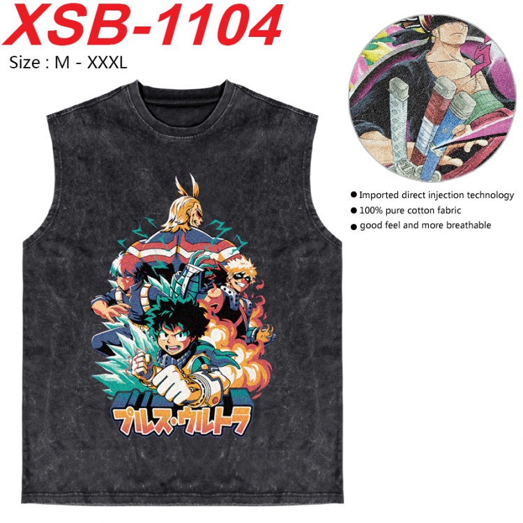 My Hero Academia Anime pure cotton wash vest T-shirt 250g M-3XL  XSB-1104