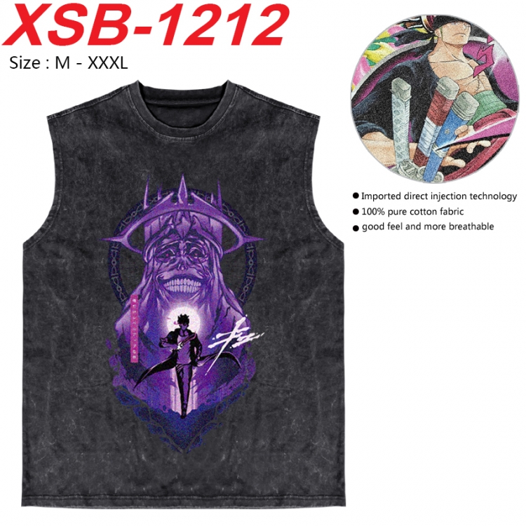 Solo Leveling:Arise Anime pure cotton wash vest T-shirt 250g M-3XL  XSB-1212