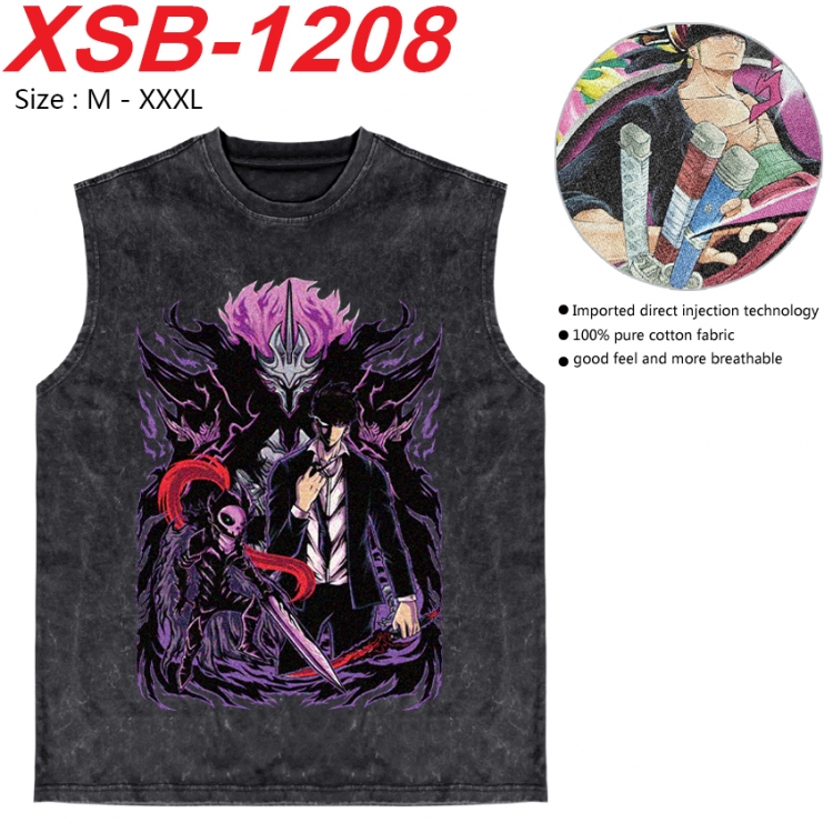 Solo Leveling:Arise Anime pure cotton wash vest T-shirt 250g M-3XL  XSB-1208