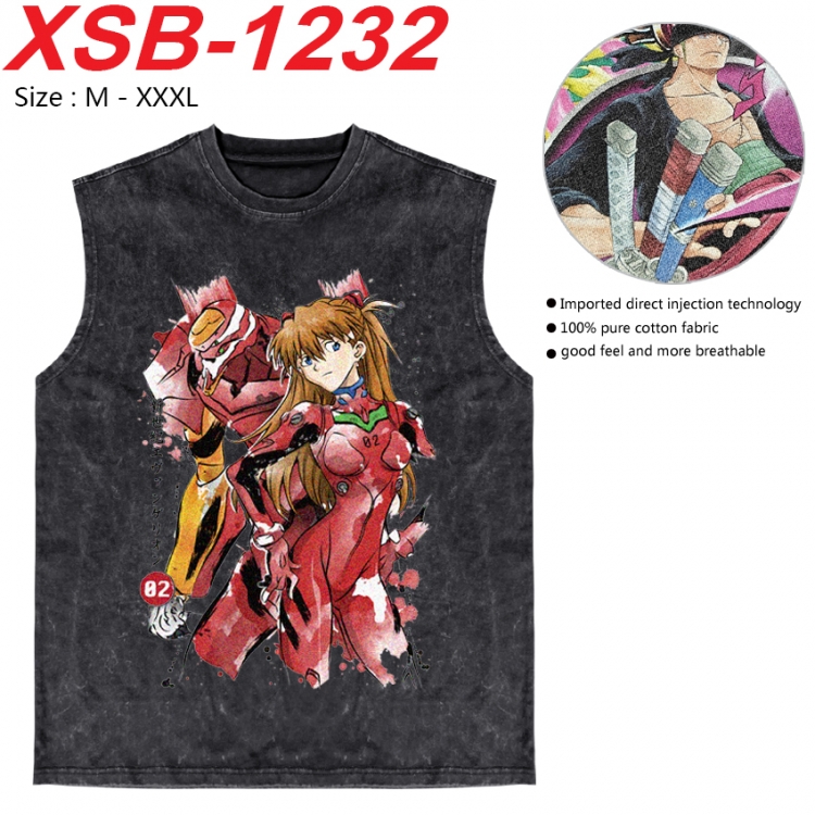 EVA  Anime pure cotton wash vest T-shirt 250g M-3XL  XSB-1232