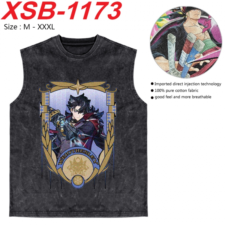 Genshin Impact Anime pure cotton wash vest T-shirt 250g M-3XL  XSB-1173