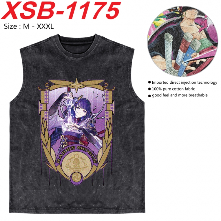 Genshin Impact Anime pure cotton wash vest T-shirt 250g M-3XL  XSB-1175