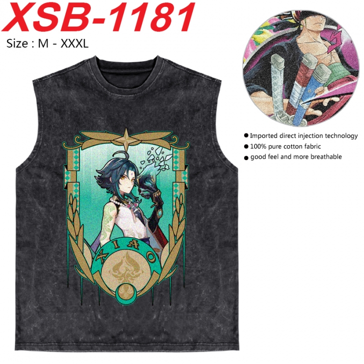 Genshin Impact Anime pure cotton wash vest T-shirt 250g M-3XL  XSB-1181