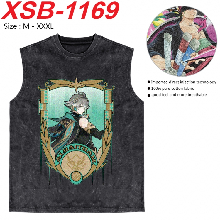 Genshin Impact Anime pure cotton wash vest T-shirt 250g M-3XL  XSB-1169