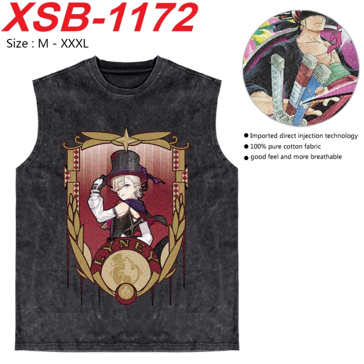 Genshin Impact Anime pure cotton wash vest T-shirt 250g M-3XL  XSB-1172