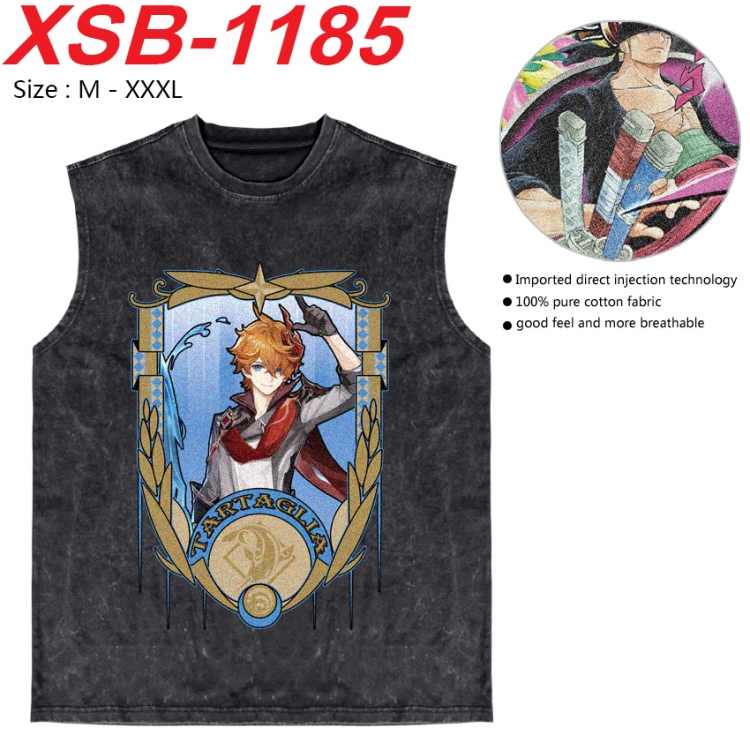 Genshin Impact Anime pure cotton wash vest T-shirt 250g M-3XL  XSB-1185