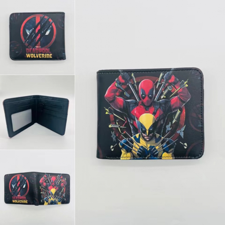 Deadpool Full color Two fold short card case wallet 11X9.5CM