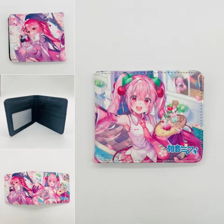 Hatsune Miku Full color Two fold short card case wallet 11X9.5CM