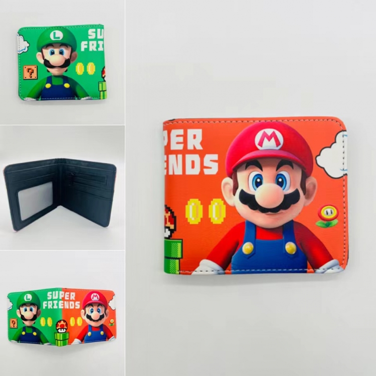 Super Mario Full color Two fold short card case wallet 11X9.5CM