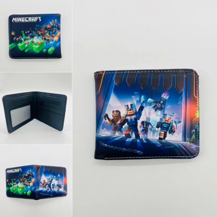 Minecraft Full color Two fold short card case wallet 11X9.5CM