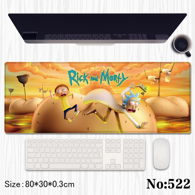 Mouse pad Rick and Morty Anime peripheral computer mouse pad office desk pad multifunctional pad 80X30X0.3cm