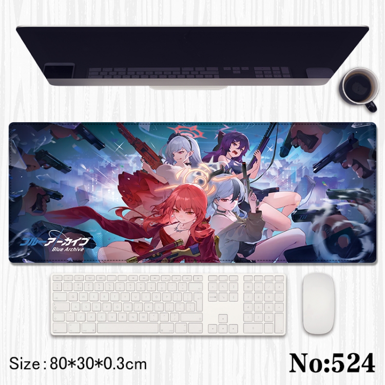 Blue Archive Anime peripheral computer mouse pad office desk pad multifunctional pad 80X30X0.3cm