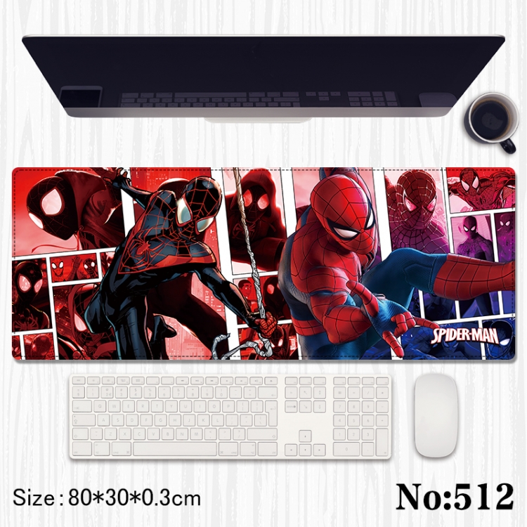 Spiderman Anime peripheral computer mouse pad office desk pad multifunctional pad 80X30X0.3cm