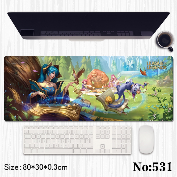  League of Legends Anime peripheral computer mouse pad office desk pad multifunctional pad 80X30X0.3cm