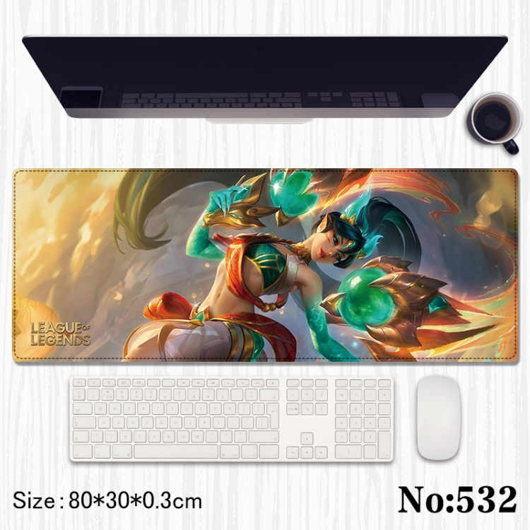  League of Legends Anime peripheral computer mouse pad office desk pad multifunctional pad 80X30X0.3cm