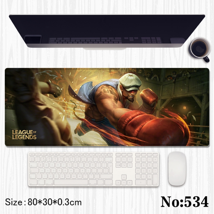  League of Legends Anime peripheral computer mouse pad office desk pad multifunctional pad 80X30X0.3cm