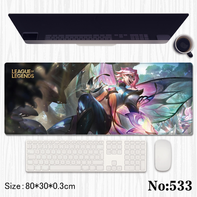  League of Legends Anime peripheral computer mouse pad office desk pad multifunctional pad 80X30X0.3cm