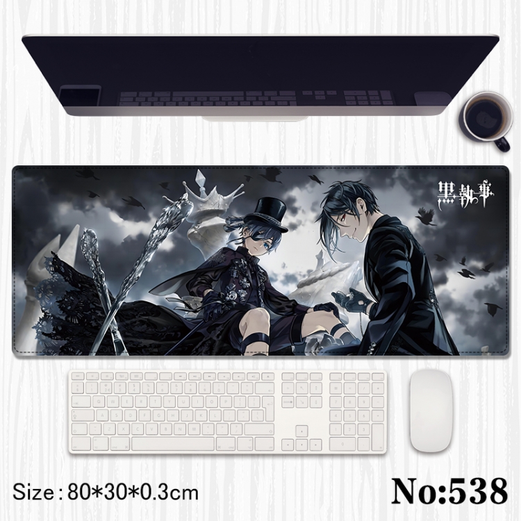 Kuroshitsuji Anime peripheral computer mouse pad office desk pad multifunctional pad 80X30X0.3cm